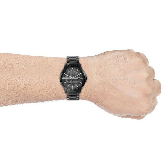 Armani Exchange Hampton AX7101 Men's Watch – Black Dial with Black Stainless Steel Bracelet
